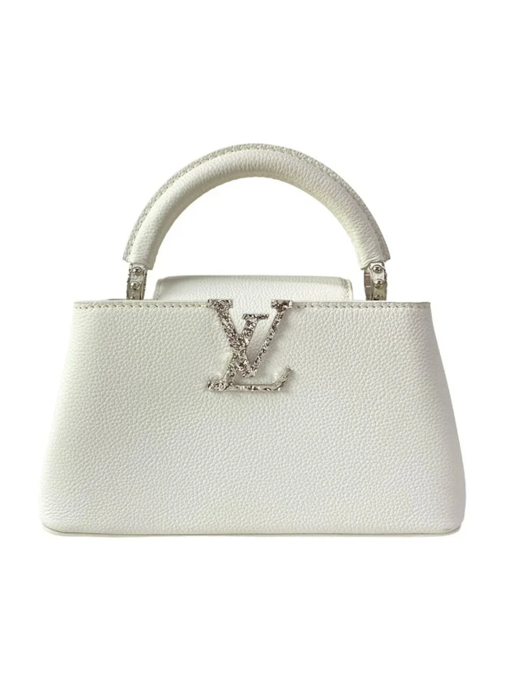 Louis Vuitton Handbag Capucines Ewmini Optic White Leather Cowhide